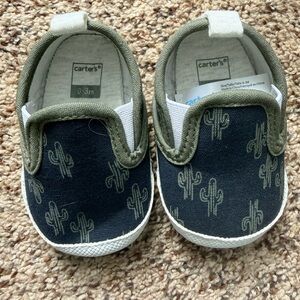 Carter's Dark Blue and Green Baby Shoes 0-3 Months